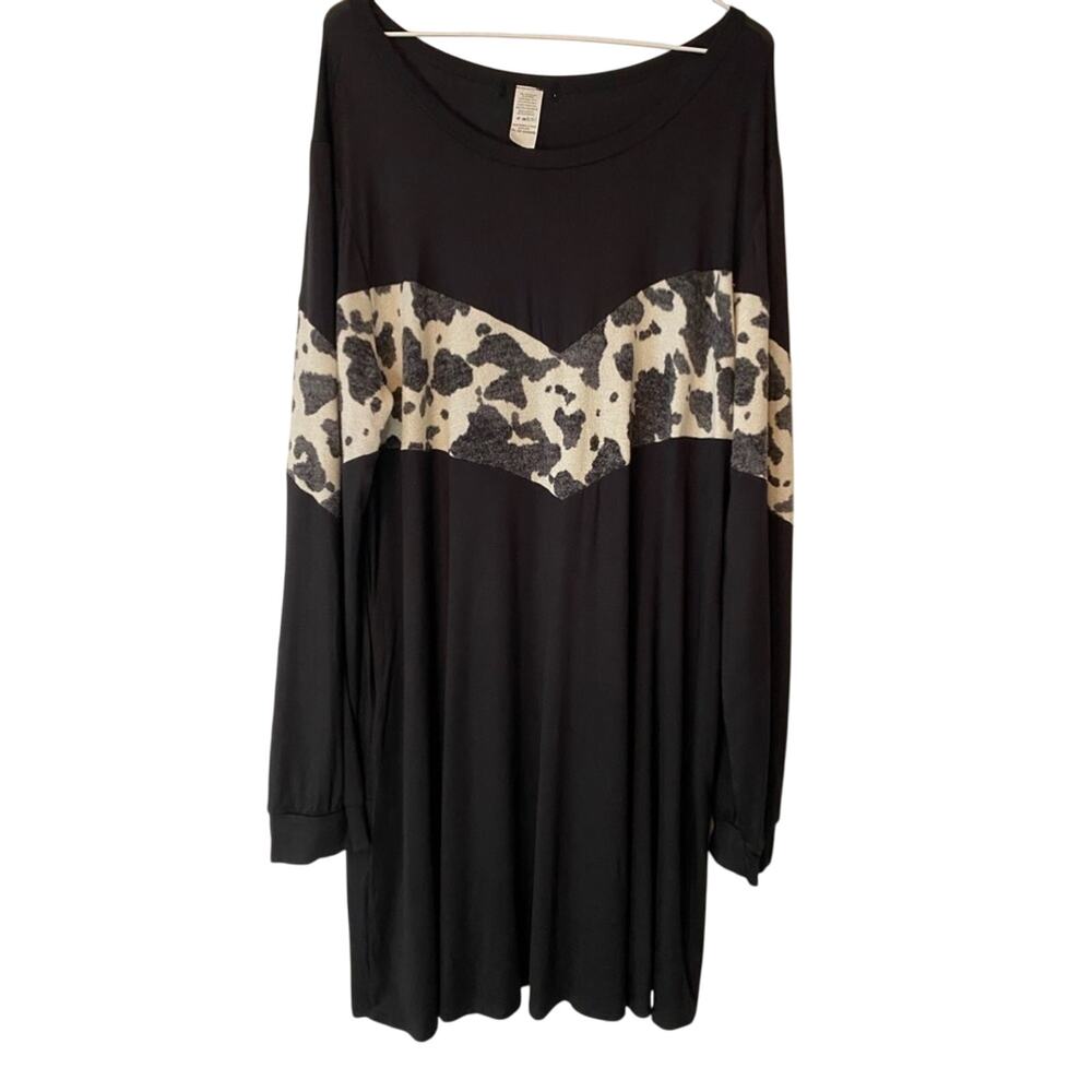 Women's Plus 3X Boho Chic Long Sleeve Lightweight Pocket Dress Western Cowgirl